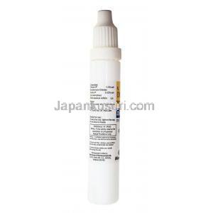 オキュフロックスジェネリック, オフロキサシン 点眼/点耳薬, Zenflox,10ml ボトル側面情報